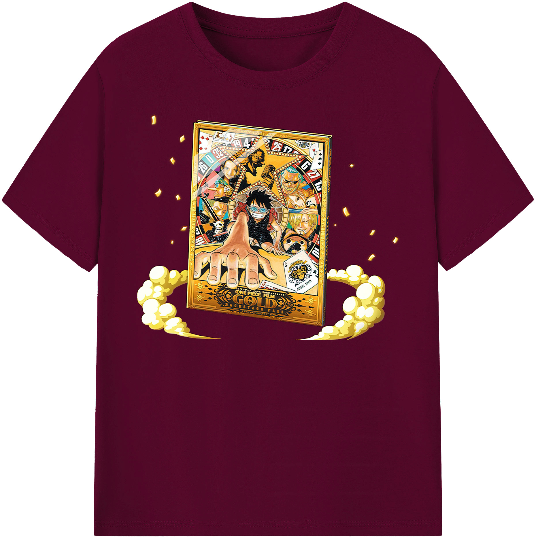 ワンピース モンキー・D・ルフィ ONE PIECE Monkey D. Luffy レディースカジュアルプリントTシャツ（綿100％）